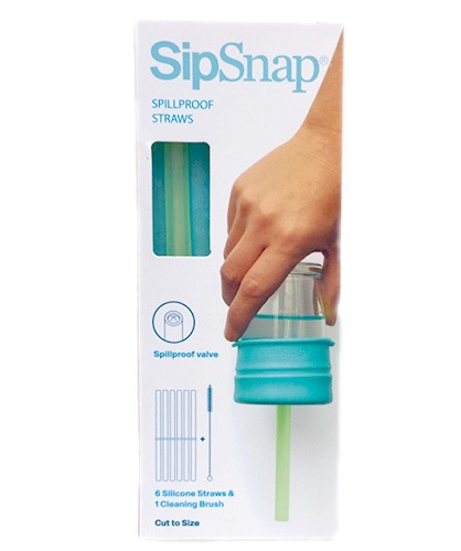 SipSnap Silikon Strohhalme 6er Set, auslaufsicher & wiederverwendbar