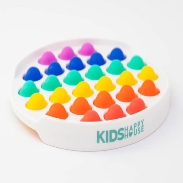 KidsHappyHouse Fidget Push Pop Bubble, rund regenbogenfarben