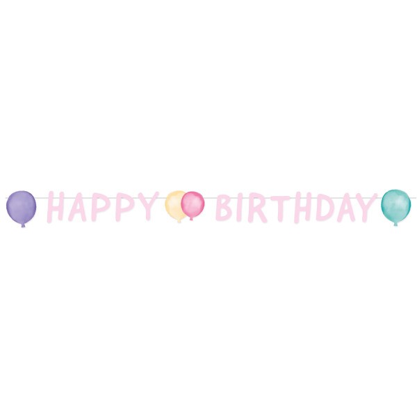 Partykette Happy Birthday 9903715 Pastel 150x13.8cm