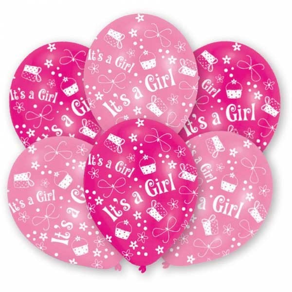 Ballons It's a girl 6 Stk. INT995696 pink 27.5cm