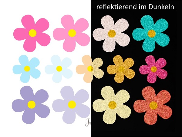 Jabalou REFLEKTIERENDE, wasserfeste Sticker Blumen, DIN A6