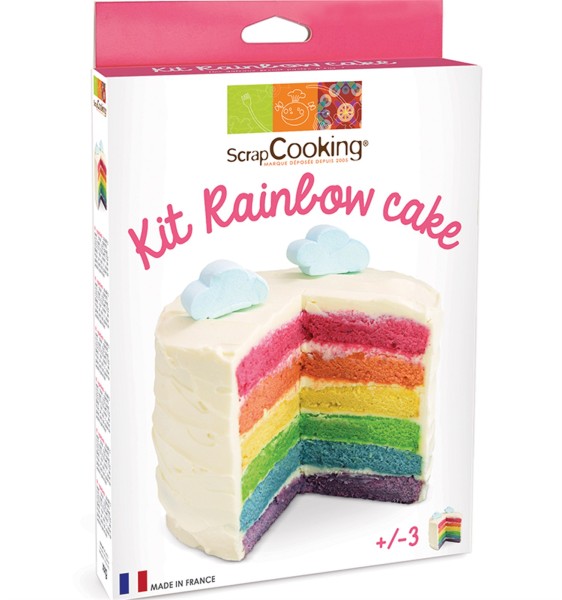 Scrap Cooking Set Regenbogen Cake mit 4 Farbpulver