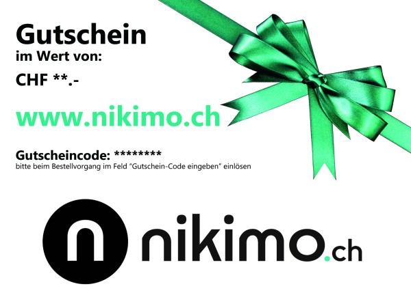 nikimo.ch Geschenkgutschein Wert 200.00 CHF
