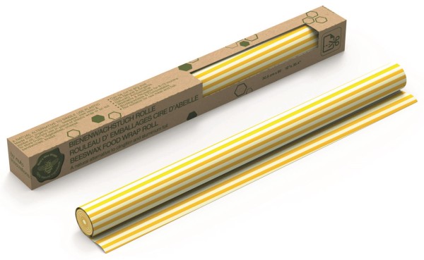 Nuts Innovations Bienenwachstuch-Rolle Streifen gelb/weiss 30.5x90cm