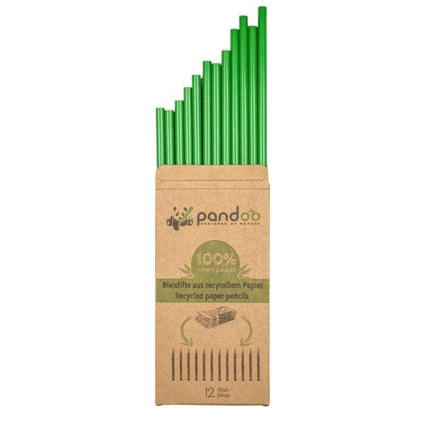 Pandoo 12er Pack Bleistifte aus recyceltem Zeitungspapier