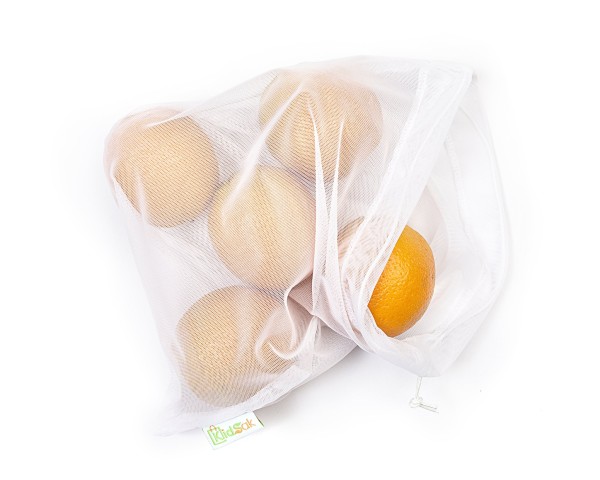Kidsak Veggie Bag L, Mehrwegbeutel für Gemüse & Früchte, weiss