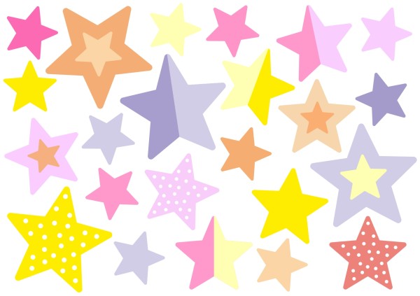 Jabalou wasserfeste Sticker Sterne pink-gelb, DIN A6