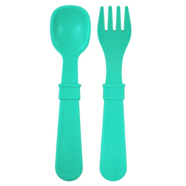 Re-Play Utensil Fork & Spoon Aqua