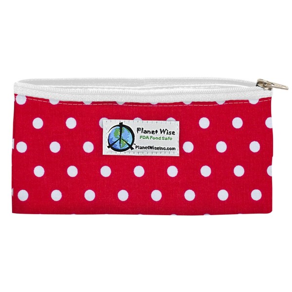 Planet Wise Zipper Snack Bag - Red Dots