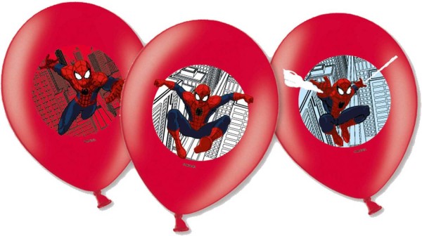 Ballons Spiderman 6 Stk. 999241 rot 27.5cm