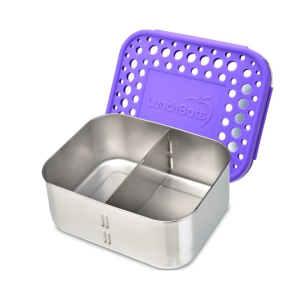 LunchBots Deep Duo lunch container Purple Dots