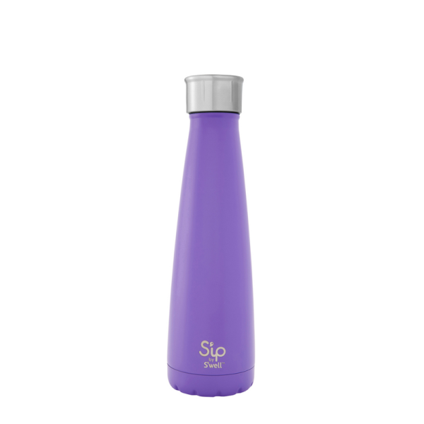 S'ip by S'well isolierte Edelstahl Trinkflasche 450ml, purple candy rock