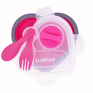 Kushies Silibox, Essensbox aus Silikon, Herz pink