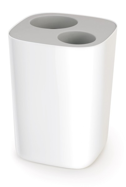 Joseph Joseph Split Trenn-Abfallbehälter weiss grau, 19x18.9x27.9 cm