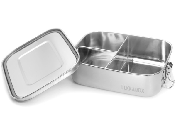 Lekkabox Safe 3er - auslaufsichere 1000ml Edelstahl Lunchbox