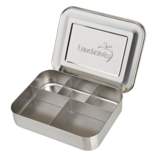 LunchBots Bento Cinco container Stainless lid