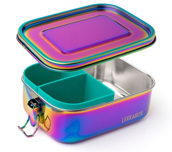 Lekkabox Rainbow Safe, 800ml - auslaufsichere Edelstahl Lunchbox