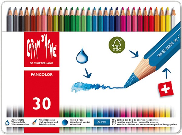CARAN D'ACHE Farbstifte Fancolor 1288.330 30 Farben