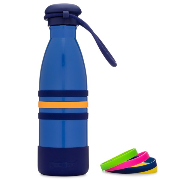 Yumbox Aqua Edelstahl Trinkflasche, 420ml - mit Trageband, ocean blue