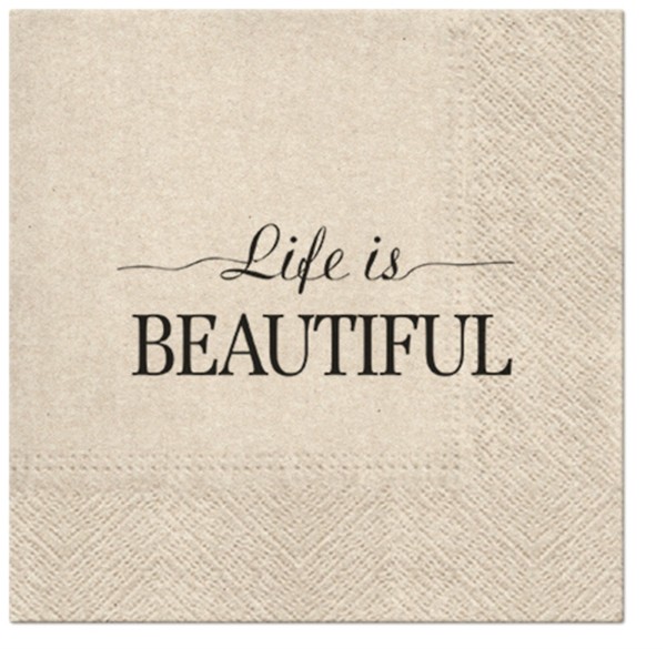 PAW Decor Collection Servietten Lunch 20x We care Life is beautiful, 33x33cm