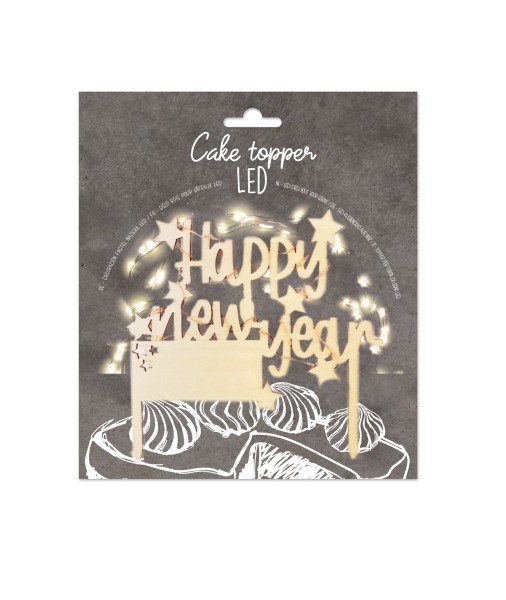 Scrap Cooking Cake Topper mit LED-Beleuchtung Happy New Year