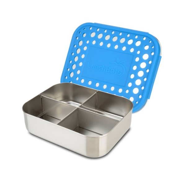 LunchBots Quad 4-compartment container Royal Dots