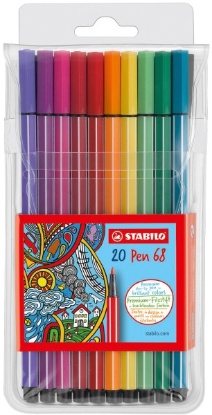 STABILO Fasermaler Pen 68 1mm 68/20 20 Farben ass.