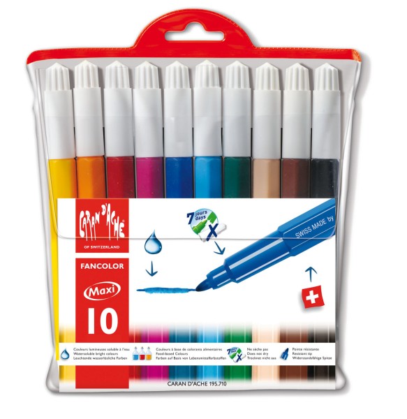 CARAN D'ACHE Fancolor Maxi XB 195.710 10 Farben, Etui