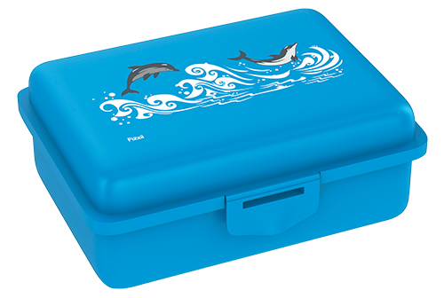 Fizzii Lunchbox mit Trennfach cyan, Delfin