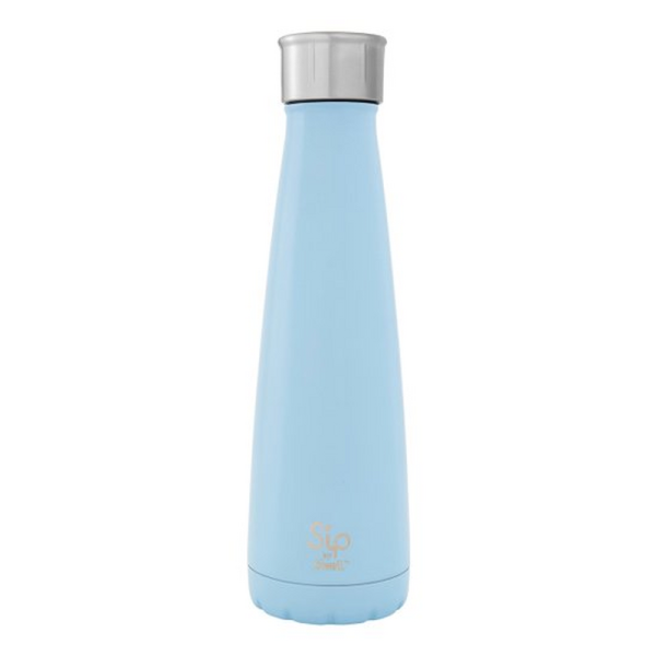 S'ip by S'well isolierte Edelstahl Trinkflasche 450ml, cotton candy blue