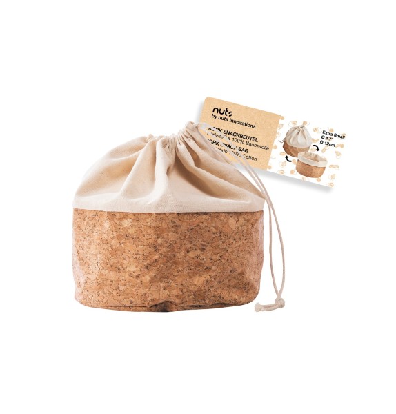 Nuts Innovations Brotbeutel mit Kordel, Baumwolle XS cork/beige, 12cm