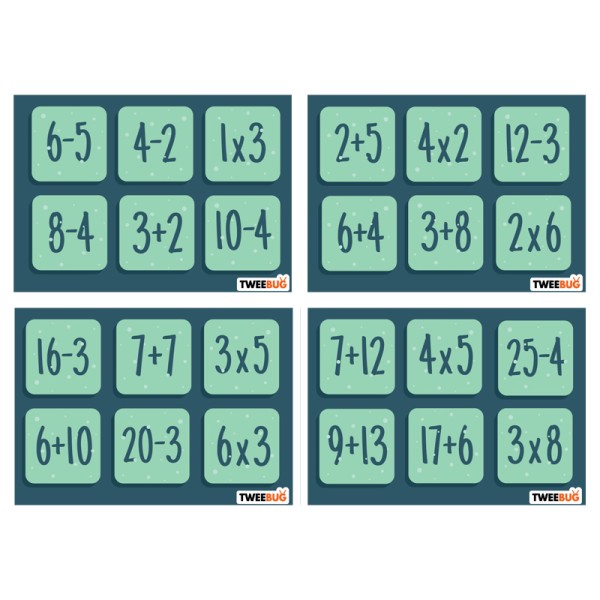 Tweebug Advent Sticker Set Zahlen rechnen 1-24 grün
