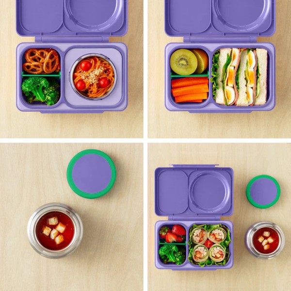 OmieBox UP hot & cold - Bento Lunchbox mit Thermo-Behälter, Galaxy Purple