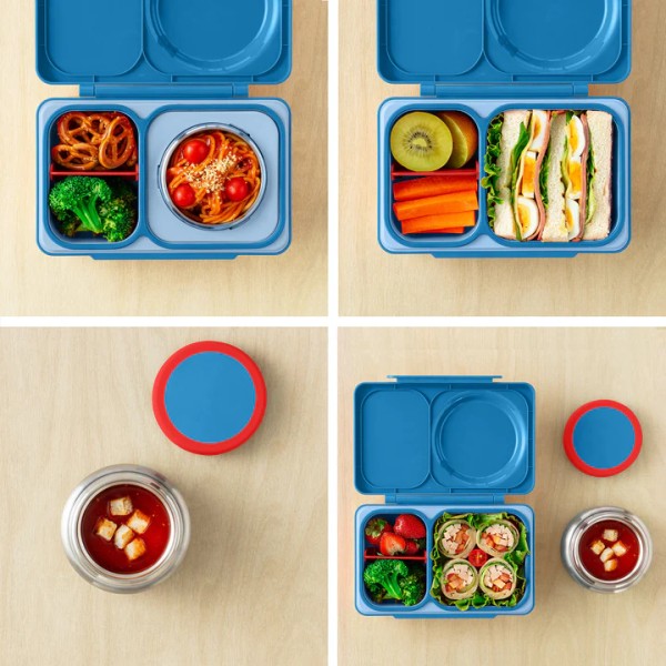 OmieBox UP hot & cold - Bento Lunchbox mit Thermo-Behälter, Cosmic Blue