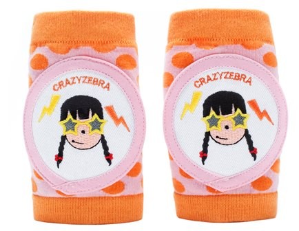 CrazyZebraKids Kneepads - Kleinkinder Knieschoner, Mädchen rosa-orange