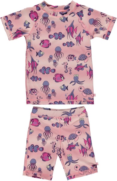 Smafolk Swimwear T-shirt + Shorts Fishes Lilac