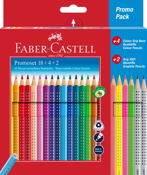 FABER-CASTELL Farbstift Colour Grip 201540 Promoset, ass. 24 Stk