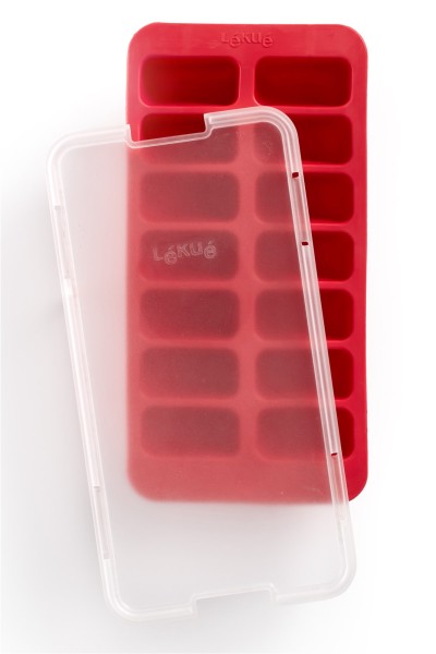 Lékué Eiswürfelbehälter, rechteckig, rot