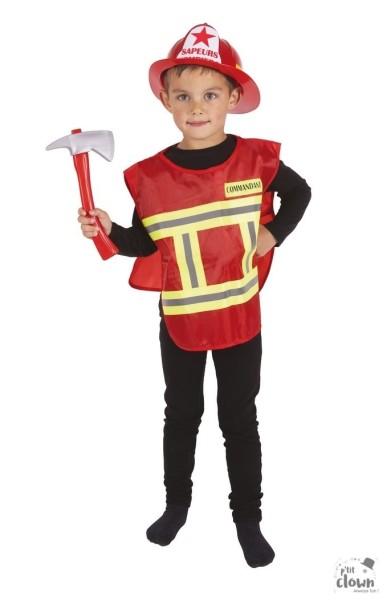 P'tit Clown Kinder Kostüm-Set Feuerwehrmann