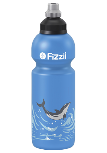 Fizzii Trinkflasche 600ml cyan, Delfin