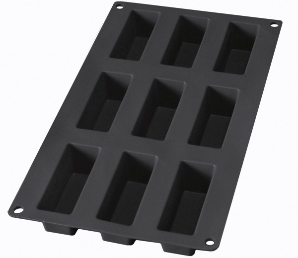 Lékué Backform 9er Mini Rechteck schwarz, 8x3x3 cm