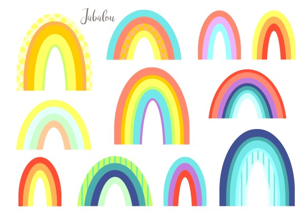 Jabalou wasserfeste Sticker Regenbogen, DIN A5