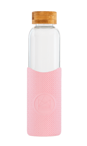 Neon Kactus Glas-Trinkflasche 550ml, rosa
