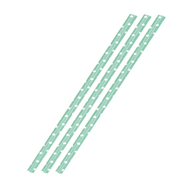 Westmark 50 Papier-Trinkhalme, grün mit weißen Punkten, 19,7cm ,50sb