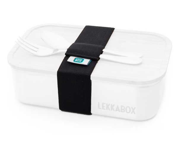 Lekkabox Gummiband mit Besteckhalter für Bento Boxen, schwarz