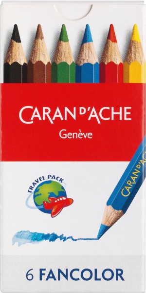 CARAN D'ACHE Farbstifte Fancolor 1286.706 6 Farben ½ Länge