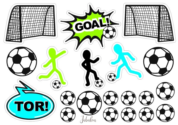 Jabalou wasserfeste Sticker Fussball, DIN A6