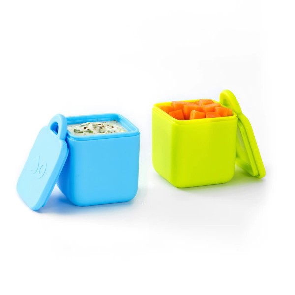 OmieDip Silikon Dip-Behälter, 2er Set, grün & blau