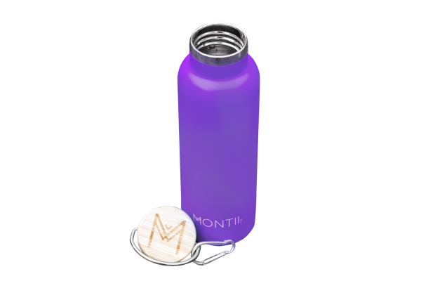 MontiiCo isolierte Edelstahl Trinkflasche 600ml purple