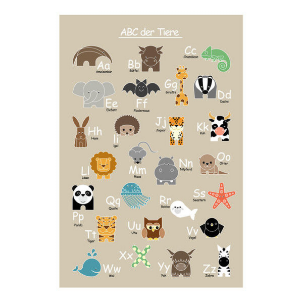 Jabalou Poster A2 ABC-Tiere für Kinder